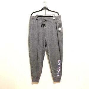 NWT 2X Bebe Sport Charcoal Grey Jogger Sweatpants‎ Workout Pant Plus Size 2XL